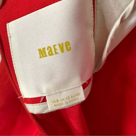 Anthropologie Maeve Red Bow Sheath Mini Dress | Size 8 - Picture 8 of 8